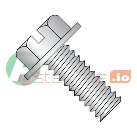 #10-32 X 5/8 In Slotted Hex Machine Screw, Plain 18-8 Stainless Steel, 3000 PK